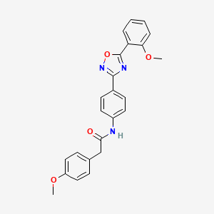 molecular formula C24H21N3O4 B4847935 2-(4-methoxyphenyl)-N-{4-[5-(2-methoxyphenyl)-1,2,4-oxadiazol-3-yl]phenyl}acetamide 