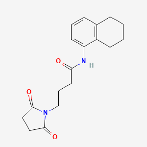 molecular formula C18H22N2O3 B4847965 4-(2,5-dioxo-1-pyrrolidinyl)-N-(5,6,7,8-tetrahydro-1-naphthalenyl)butanamide 