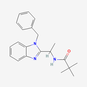 molecular formula C21H25N3O B4847997 N-[1-(1-benzyl-1H-benzimidazol-2-yl)ethyl]-2,2-dimethylpropanamide 