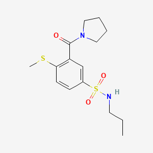 molecular formula C15H22N2O3S2 B4848015 4-(methylthio)-N-propyl-3-(1-pyrrolidinylcarbonyl)benzenesulfonamide 