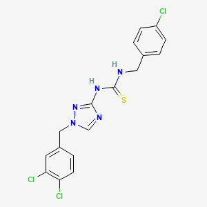 molecular formula C17H14Cl3N5S B4848027 N-(4-chlorobenzyl)-N'-[1-(3,4-dichlorobenzyl)-1H-1,2,4-triazol-3-yl]thiourea 