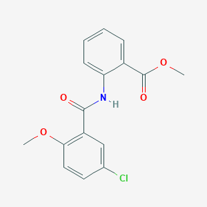 molecular formula C16H14ClNO4 B484804 Methyl 2-{[(5-chloro-2-methoxyphenyl)carbonyl]amino}benzoate CAS No. 349434-58-8