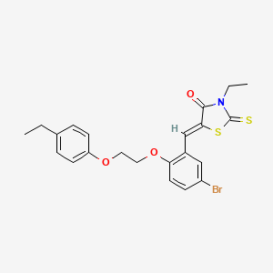 molecular formula C22H22BrNO3S2 B4848042 5-{5-bromo-2-[2-(4-ethylphenoxy)ethoxy]benzylidene}-3-ethyl-2-thioxo-1,3-thiazolidin-4-one 