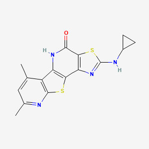 molecular formula C16H14N4OS2 B4848054 2-(cyclopropylamino)-6,8-dimethylpyrido[3',2':4,5]thieno[3,2-b][1,3]thiazolo[4,5-d]pyridin-4(5H)-one 