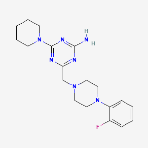 molecular formula C19H26FN7 B4848078 4-{[4-(2-fluorophenyl)-1-piperazinyl]methyl}-6-(1-piperidinyl)-1,3,5-triazin-2-amine 