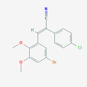 molecular formula C17H13BrClNO2 B4848100 3-(5-bromo-2,3-dimethoxyphenyl)-2-(4-chlorophenyl)acrylonitrile 
