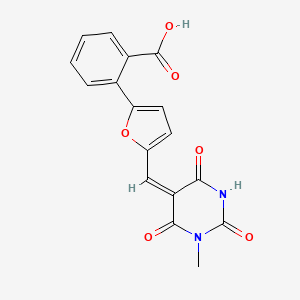 molecular formula C17H12N2O6 B4848107 2-{5-[(1-methyl-2,4,6-trioxotetrahydro-5(2H)-pyrimidinylidene)methyl]-2-furyl}benzoic acid 