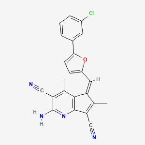 molecular formula C23H15ClN4O B4848119 2-amino-5-{[5-(3-chlorophenyl)-2-furyl]methylene}-4,6-dimethyl-5H-cyclopenta[b]pyridine-3,7-dicarbonitrile 