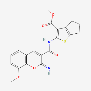 molecular formula C20H18N2O5S B4848124 methyl 2-{[(2-imino-8-methoxy-2H-chromen-3-yl)carbonyl]amino}-5,6-dihydro-4H-cyclopenta[b]thiophene-3-carboxylate 