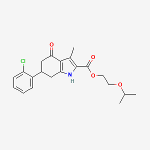 molecular formula C21H24ClNO4 B4848137 2-isopropoxyethyl 6-(2-chlorophenyl)-3-methyl-4-oxo-4,5,6,7-tetrahydro-1H-indole-2-carboxylate 