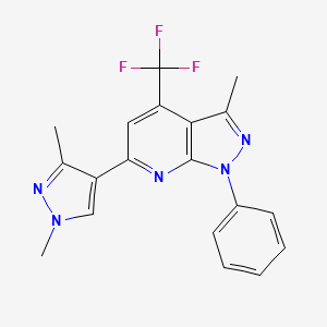molecular formula C19H16F3N5 B4848153 6-(1,3-dimethyl-1H-pyrazol-4-yl)-3-methyl-1-phenyl-4-(trifluoromethyl)-1H-pyrazolo[3,4-b]pyridine 