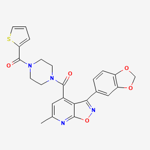 molecular formula C24H20N4O5S B4848156 3-(1,3-benzodioxol-5-yl)-6-methyl-4-{[4-(2-thienylcarbonyl)-1-piperazinyl]carbonyl}isoxazolo[5,4-b]pyridine 