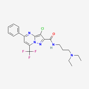 molecular formula C21H23ClF3N5O B4848158 3-chloro-N-[3-(diethylamino)propyl]-5-phenyl-7-(trifluoromethyl)pyrazolo[1,5-a]pyrimidine-2-carboxamide 