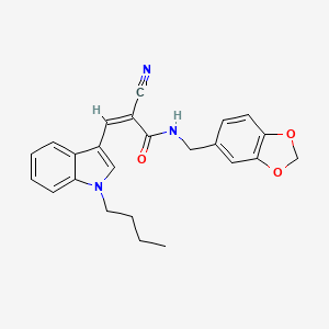 molecular formula C24H23N3O3 B4848183 N-(1,3-benzodioxol-5-ylmethyl)-3-(1-butyl-1H-indol-3-yl)-2-cyanoacrylamide 