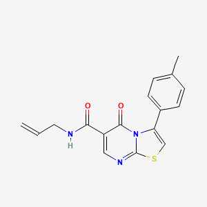 molecular formula C17H15N3O2S B4848244 N-allyl-3-(4-methylphenyl)-5-oxo-5H-[1,3]thiazolo[3,2-a]pyrimidine-6-carboxamide 