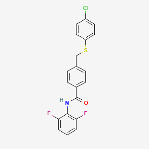 molecular formula C20H14ClF2NOS B4848267 4-{[(4-chlorophenyl)thio]methyl}-N-(2,6-difluorophenyl)benzamide 