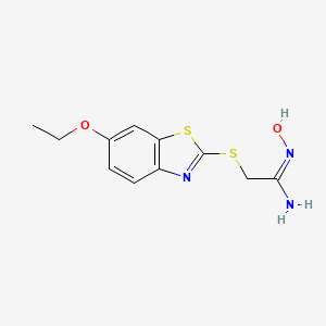 molecular formula C11H13N3O2S2 B4848288 2-[(6-ethoxy-1,3-benzothiazol-2-yl)thio]-N'-hydroxyethanimidamide 
