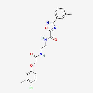 molecular formula C21H21ClN4O4 B4848297 N-(2-{[(4-chloro-3-methylphenoxy)acetyl]amino}ethyl)-3-(3-methylphenyl)-1,2,4-oxadiazole-5-carboxamide 