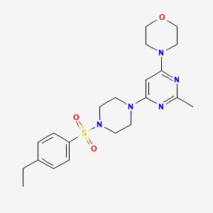molecular formula C21H29N5O3S B4848315 4-(6-{4-[(4-ethylphenyl)sulfonyl]-1-piperazinyl}-2-methyl-4-pyrimidinyl)morpholine 