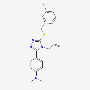 molecular formula C20H21FN4S B4848317 (4-{4-allyl-5-[(3-fluorobenzyl)thio]-4H-1,2,4-triazol-3-yl}phenyl)dimethylamine 