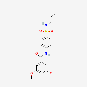 molecular formula C19H24N2O5S B4848334 N-{4-[(butylamino)sulfonyl]phenyl}-3,5-dimethoxybenzamide 