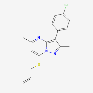 molecular formula C17H16ClN3S B4848339 7-(allylthio)-3-(4-chlorophenyl)-2,5-dimethylpyrazolo[1,5-a]pyrimidine 