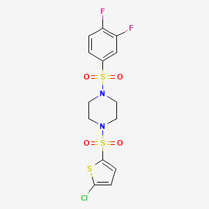 molecular formula C14H13ClF2N2O4S3 B4848354 1-[(5-chloro-2-thienyl)sulfonyl]-4-[(3,4-difluorophenyl)sulfonyl]piperazine 