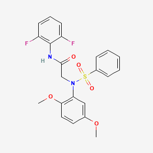 molecular formula C22H20F2N2O5S B4848357 N~1~-(2,6-difluorophenyl)-N~2~-(2,5-dimethoxyphenyl)-N~2~-(phenylsulfonyl)glycinamide 
