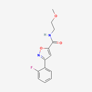 molecular formula C13H13FN2O3 B4848369 3-(2-fluorophenyl)-N-(2-methoxyethyl)-5-isoxazolecarboxamide 