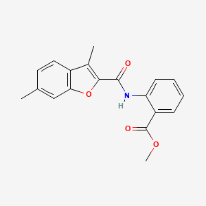molecular formula C19H17NO4 B4848375 methyl 2-{[(3,6-dimethyl-1-benzofuran-2-yl)carbonyl]amino}benzoate 