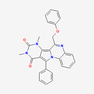 molecular formula C28H22N4O3 B4848387 7,9-dimethyl-6-(phenoxymethyl)-11-phenylpyrimido[4',5':3,4]pyrrolo[1,2-a]quinoxaline-8,10(7H,9H)-dione 