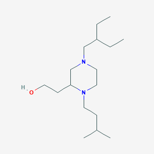 molecular formula C17H36N2O B4848428 2-[4-(2-ethylbutyl)-1-(3-methylbutyl)-2-piperazinyl]ethanol 