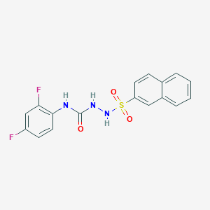molecular formula C17H13F2N3O3S B4848443 N-(2,4-difluorophenyl)-2-(2-naphthylsulfonyl)hydrazinecarboxamide 