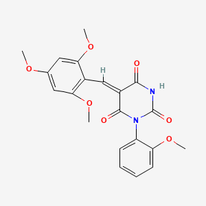 molecular formula C21H20N2O7 B4848488 1-(2-methoxyphenyl)-5-(2,4,6-trimethoxybenzylidene)-2,4,6(1H,3H,5H)-pyrimidinetrione 