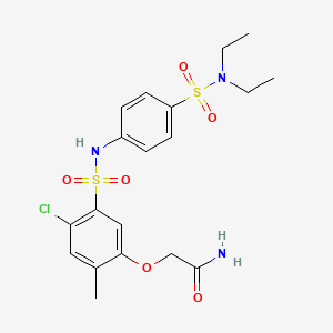 molecular formula C19H24ClN3O6S2 B4848501 2-{4-chloro-5-[({4-[(diethylamino)sulfonyl]phenyl}amino)sulfonyl]-2-methylphenoxy}acetamide 