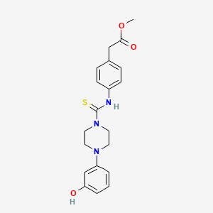 molecular formula C20H23N3O3S B4848523 methyl [4-({[4-(3-hydroxyphenyl)-1-piperazinyl]carbonothioyl}amino)phenyl]acetate 