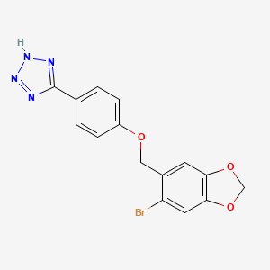 molecular formula C15H11BrN4O3 B4848524 5-{4-[(6-bromo-1,3-benzodioxol-5-yl)methoxy]phenyl}-2H-tetrazole 