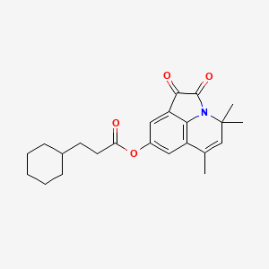molecular formula C23H27NO4 B4848528 4,4,6-trimethyl-1,2-dioxo-1,2-dihydro-4H-pyrrolo[3,2,1-ij]quinolin-8-yl 3-cyclohexylpropanoate CAS No. 511514-88-8