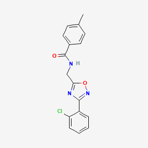 molecular formula C17H14ClN3O2 B4848540 N-{[3-(2-chlorophenyl)-1,2,4-oxadiazol-5-yl]methyl}-4-methylbenzamide 