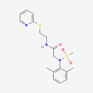 molecular formula C18H23N3O3S2 B4848551 N~2~-(2,6-dimethylphenyl)-N~2~-(methylsulfonyl)-N~1~-[2-(2-pyridinylthio)ethyl]glycinamide 