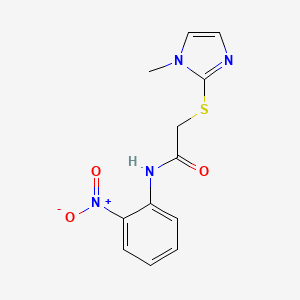 molecular formula C12H12N4O3S B4848553 2-[(1-methyl-1H-imidazol-2-yl)thio]-N-(2-nitrophenyl)acetamide 