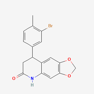 molecular formula C17H14BrNO3 B4848592 8-(3-bromo-4-methylphenyl)-7,8-dihydro[1,3]dioxolo[4,5-g]quinolin-6(5H)-one 