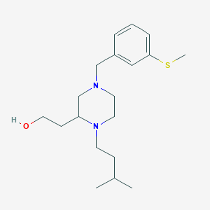 molecular formula C19H32N2OS B4848602 2-{1-(3-methylbutyl)-4-[3-(methylthio)benzyl]-2-piperazinyl}ethanol 