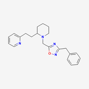 molecular formula C22H26N4O B4848605 2-(2-{1-[(3-benzyl-1,2,4-oxadiazol-5-yl)methyl]-2-piperidinyl}ethyl)pyridine 