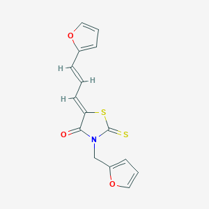 3-(2-furylmethyl)-5-[3-(2-furyl)-2-propen-1-ylidene]-2-thioxo-1,3-thiazolidin-4-one