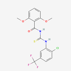 molecular formula C17H14ClF3N2O3S B4848654 N-({[2-chloro-5-(trifluoromethyl)phenyl]amino}carbonothioyl)-2,6-dimethoxybenzamide 