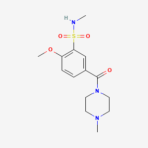 molecular formula C14H21N3O4S B4848674 2-methoxy-N-methyl-5-[(4-methylpiperazin-1-yl)carbonyl]benzenesulfonamide 