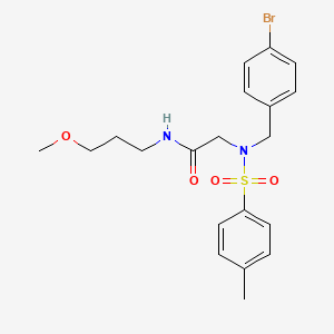 molecular formula C20H25BrN2O4S B4848694 N~2~-(4-bromobenzyl)-N~1~-(3-methoxypropyl)-N~2~-[(4-methylphenyl)sulfonyl]glycinamide 