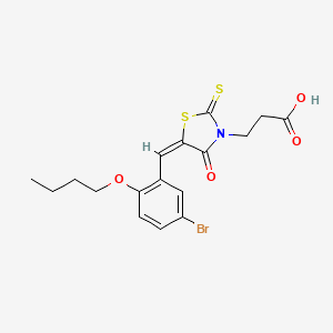molecular formula C17H18BrNO4S2 B4848719 3-[5-(5-bromo-2-butoxybenzylidene)-4-oxo-2-thioxo-1,3-thiazolidin-3-yl]propanoic acid 