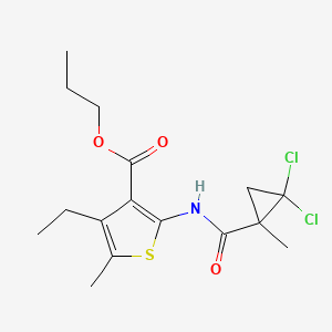 molecular formula C16H21Cl2NO3S B4848731 propyl 2-{[(2,2-dichloro-1-methylcyclopropyl)carbonyl]amino}-4-ethyl-5-methyl-3-thiophenecarboxylate 